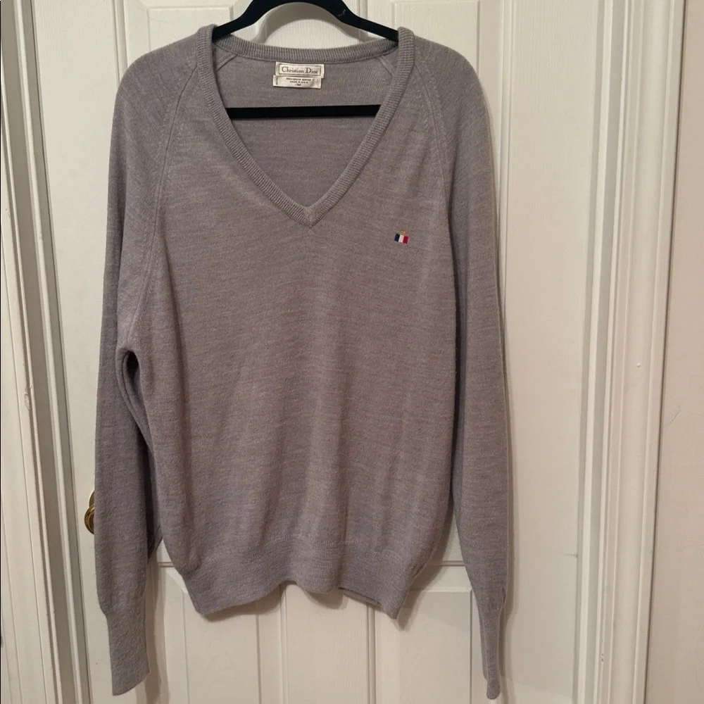 Vintage 90s Christian Dior  V Neck Pullover Sweater  Sz M